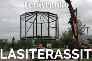 Teräsrunkoiset lasiterassit